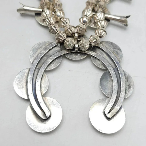 Southwestern Silver Snake Eyes Turquoise Squash Necklace Earrings Cuff Bracelet - Picture 12 of 16